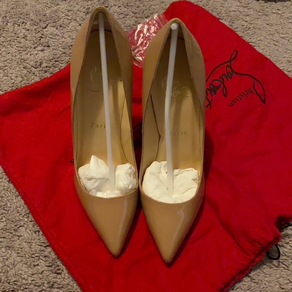 Christian Louboutin Pigalle 120 Nude Patent Leather - Women Shoes